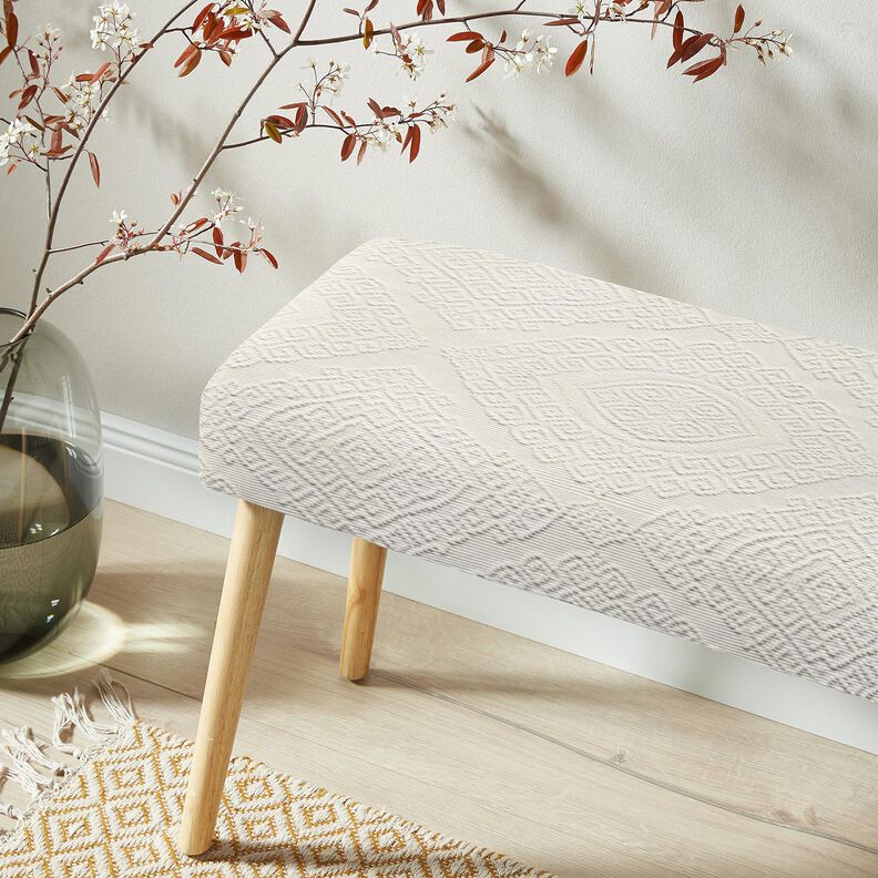 Dekorationstyg Jacquard dekorativa romber 275 cm – yllevit, image number 6