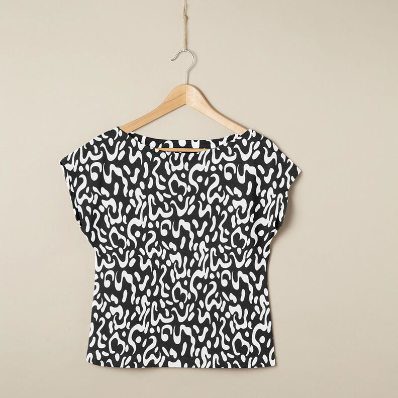 viskosjersey abstrakt leopardmönster – svart/vit, image number 6