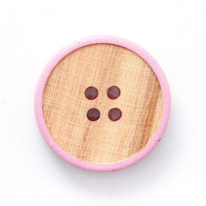 Träknapp 4 hål  – beige/rosa,  image number 1