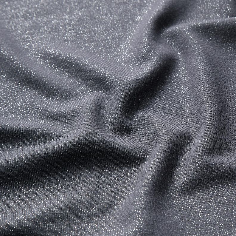 Viskosjersey glitter – antracit,  image number 2