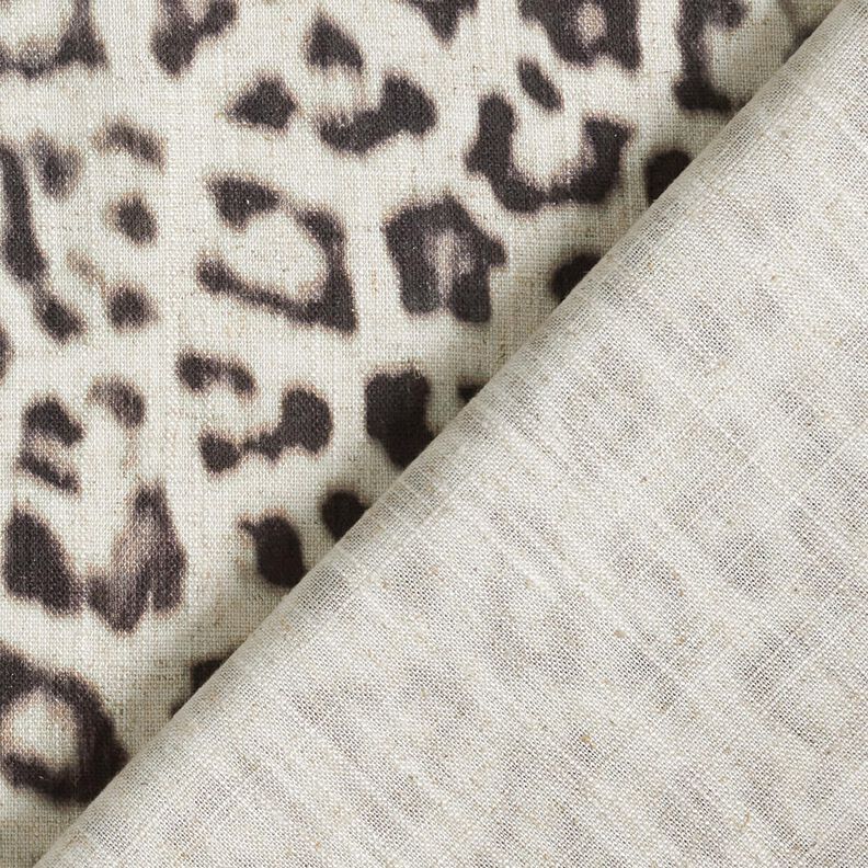 Viskos-linne-mix Leoprint digitaltryck – mandel/svart,  image number 4