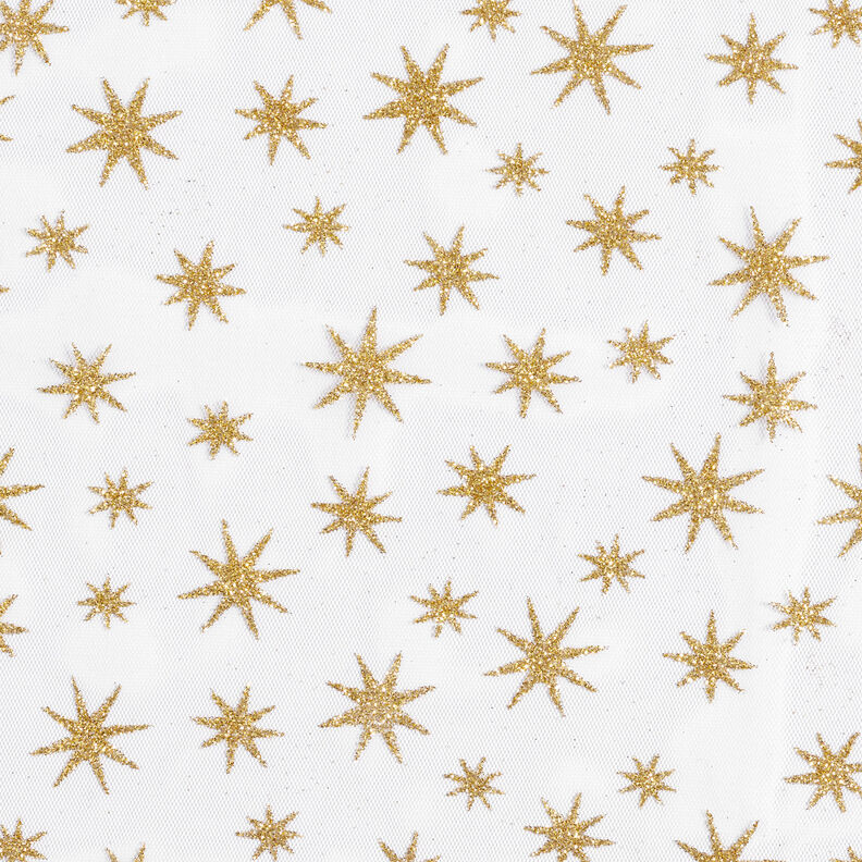 tyll glitterstjärnor – vit/guld,  image number 1