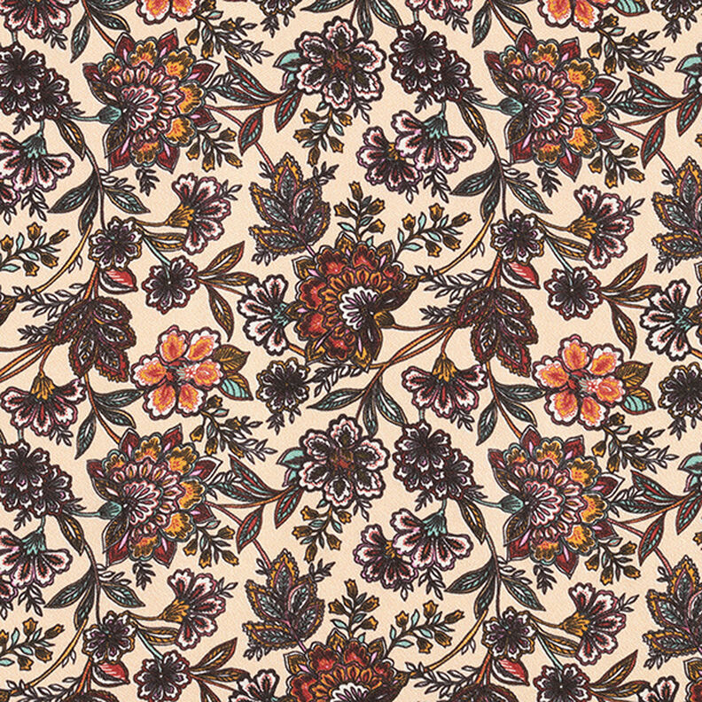 viskos satin paisleyblommor – cashew,  image number 1