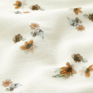 Muslin/Dubbel-krinkelväv spridda akvarellblommor Digitaltryck | by Poppy – natur, 