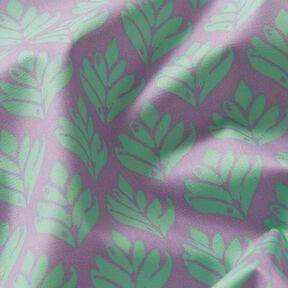 Behandlad bomull Abstrakta solfjädrar – pastellviolett/mint, 