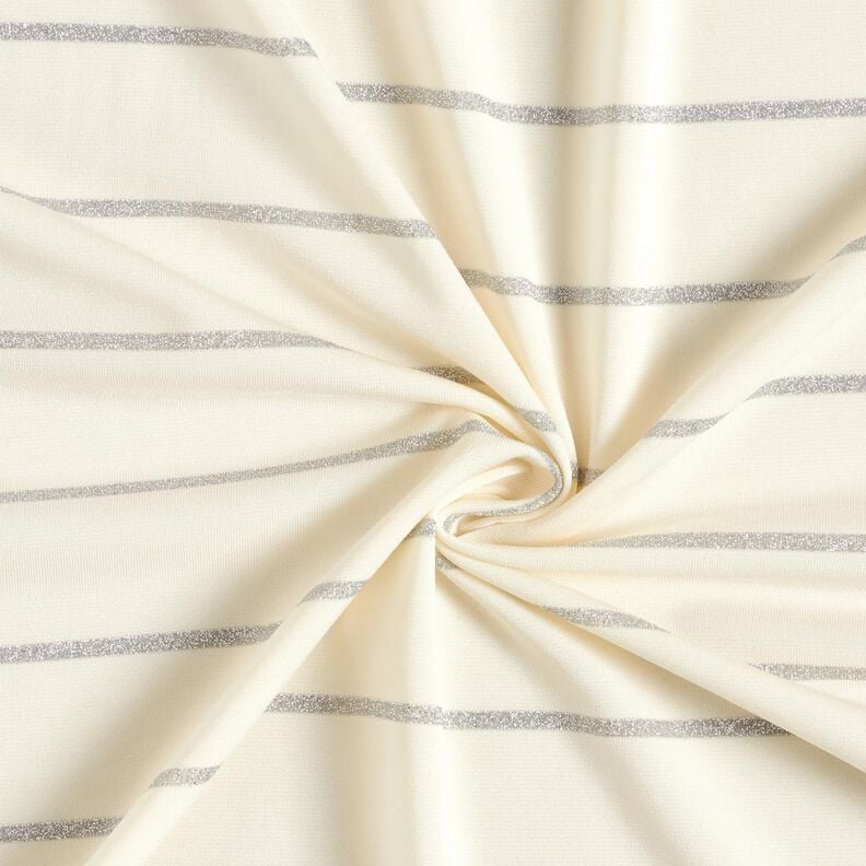 Jersey breda glitterränder – vit/silvermetallic, image number 4