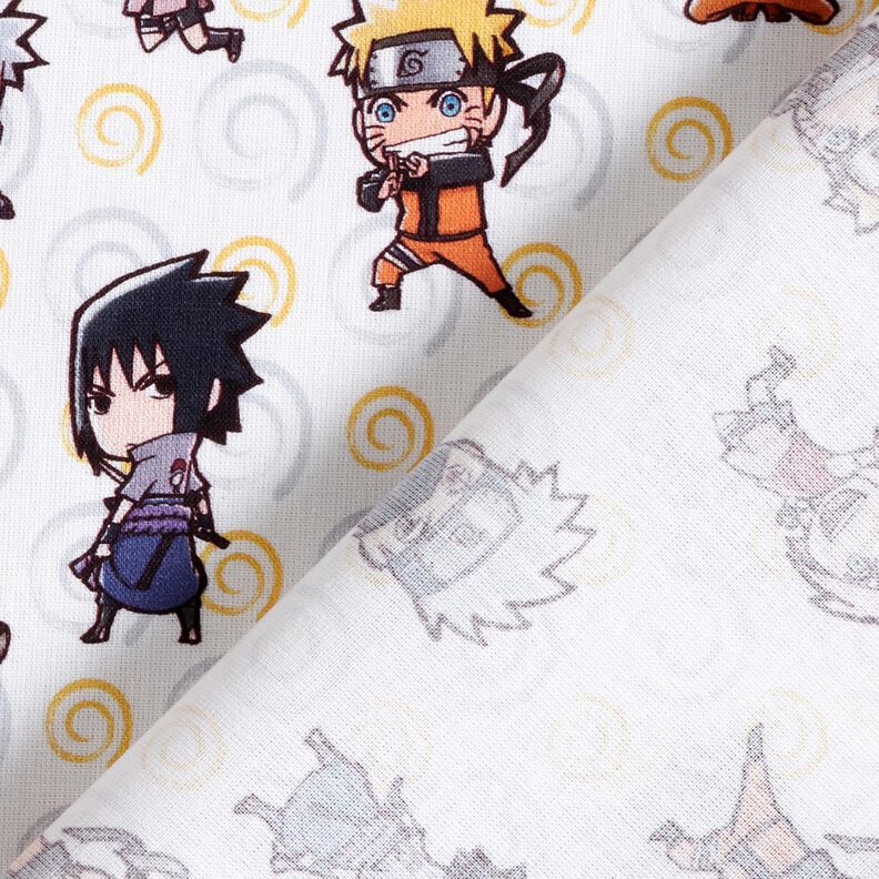 Bomullspoplin Chibi Naruto Licenstyg – vit,  image number 4