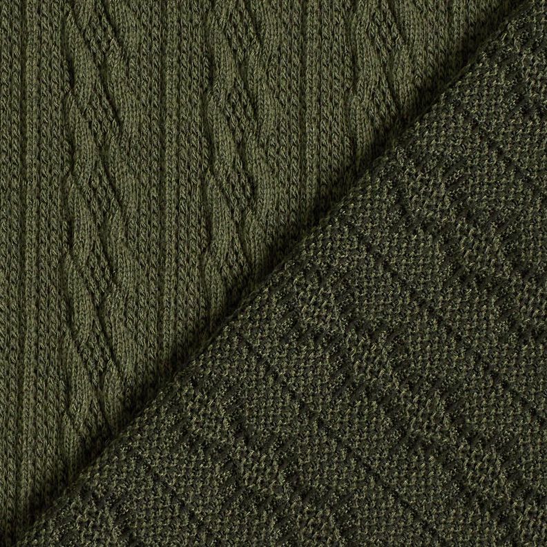Stickat tyg flätat mönster – mörk furu, image number 4