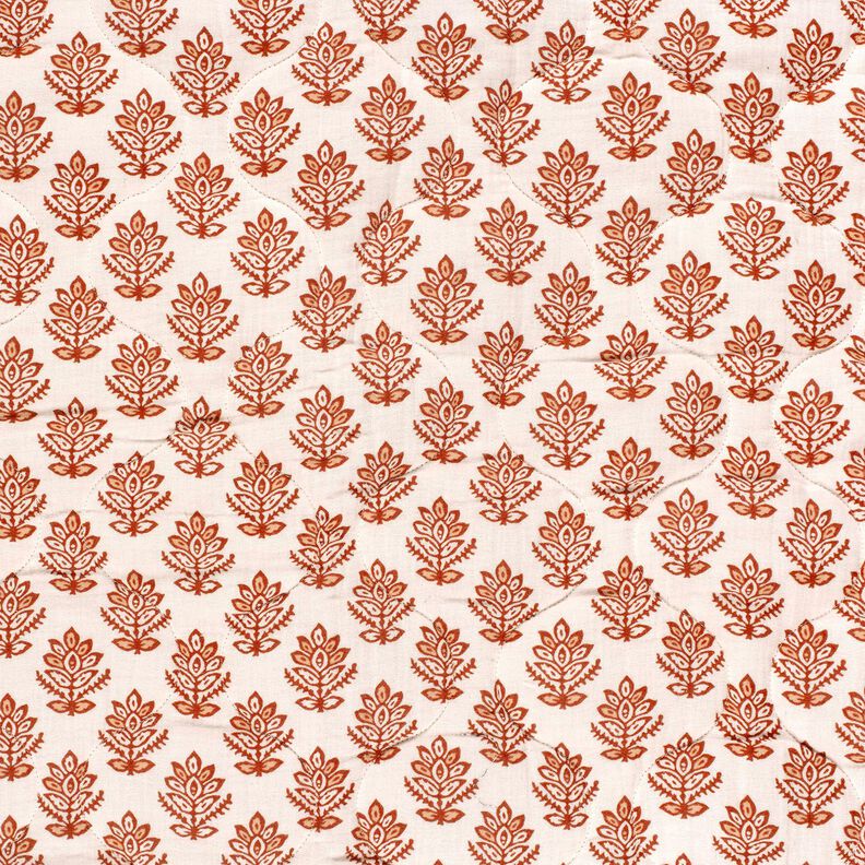 Quiltat tyg Muslin vinrankor och blommor – brun/nattblå,  image number 3