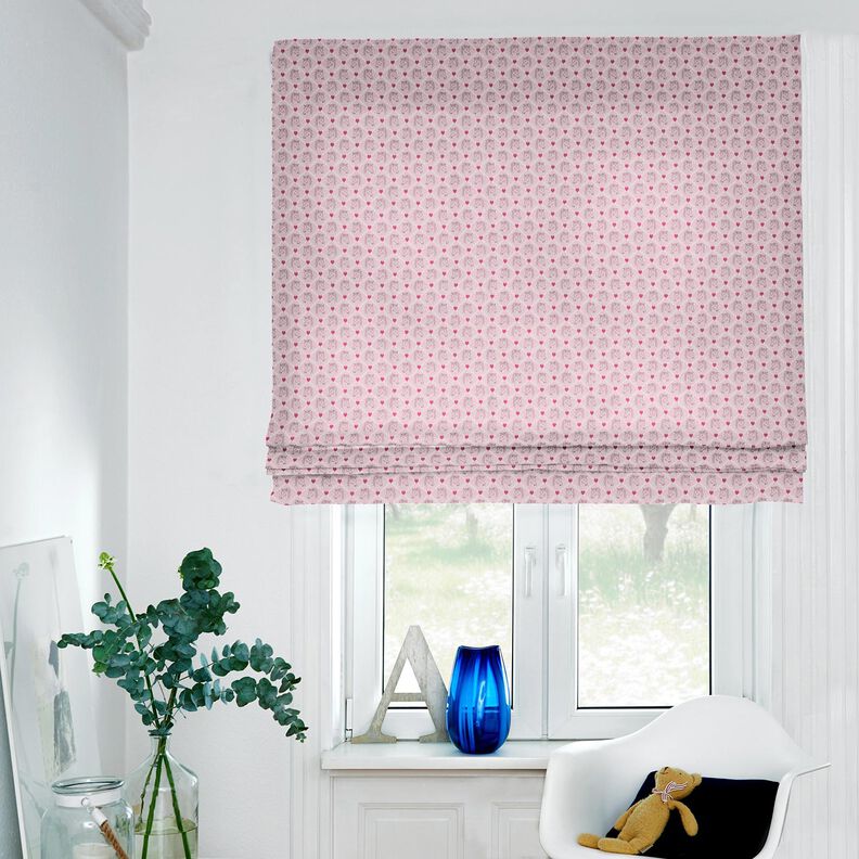 Bomullstyg Kretong hästar och hjärtan rosa – rosa,  image number 6
