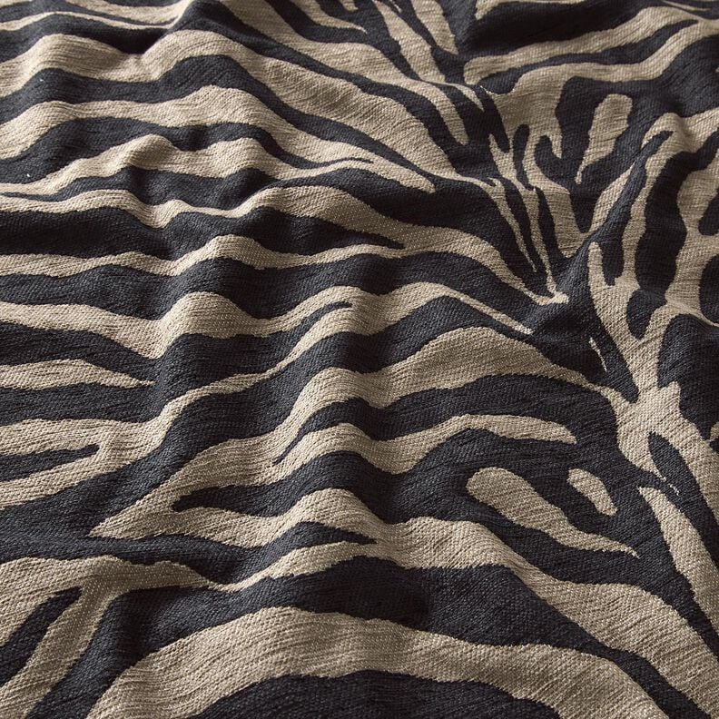 Stoppningstyg Jacquard zebra – khaki/svart,  image number 2