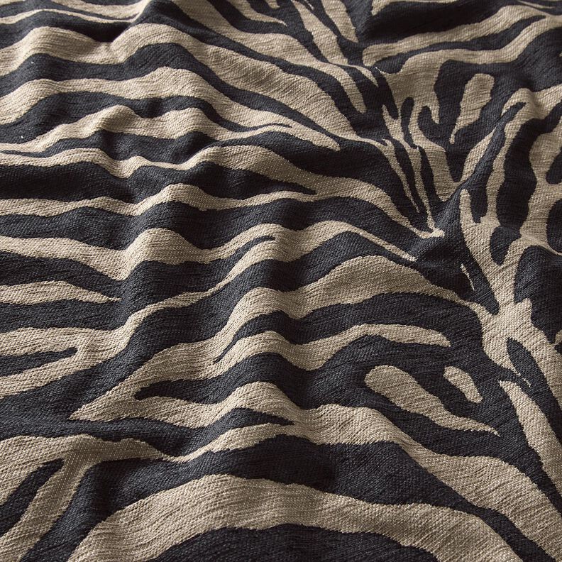 Stoppningstyg Jacquard zebra – khaki/svart, image number 2
