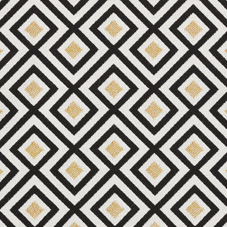 Dekorationstyg Jacquard Artdecoromber – yllevit/guld,  image number 1