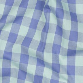 Bomullspoplin Check | Poppy Fabrics – ljus mint/fläder, 