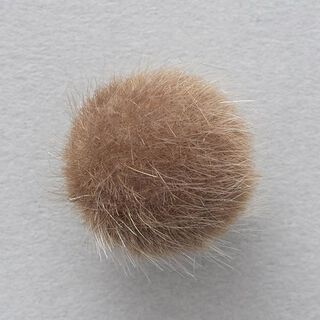 Pomponknapp med ögla [  Ø15 mm ] – mellanbrunt, 