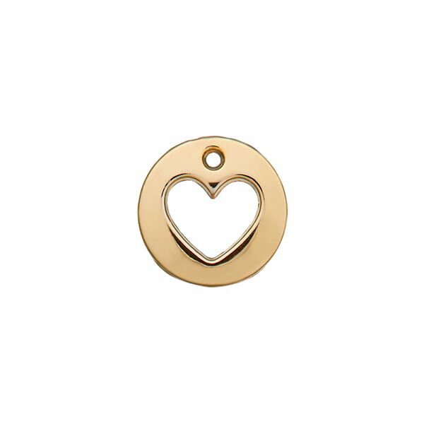Dekor métalliqueationsdetalj Hjärta [ Ø 12 mm ] – guld metallisk,  image number 1