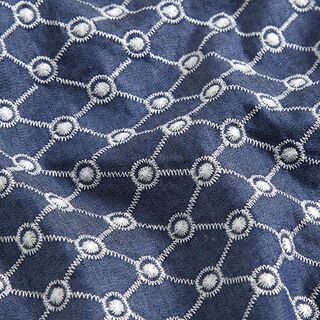 Chambray Broderade romber – jeansblå, 