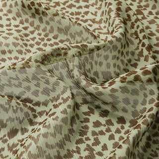 Crêpe chiffong med lurextrådar och leopardmönster – vass, 