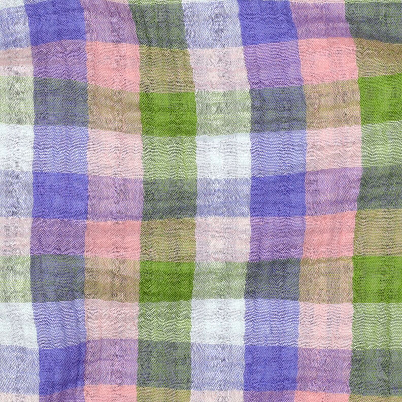 Muslin/Dubbel-krinkelväv Rutigt Dubbelsidigt | Poppy Fabrics – rosa/lavender, image number 2