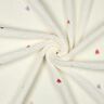 Teddyplysch broderade hjärtan | Poppy Fabrics – elfenbensvit/rose,  thumbnail number 3