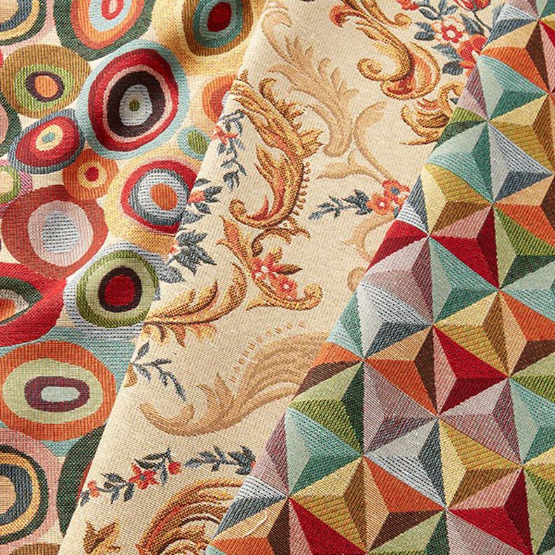 Dekorationstyg Gobeläng färgglada cirklar – ljusbeige/kaminrött,  image number 5