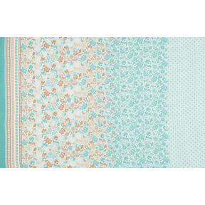 Viskos Voile paisley blommor kantdesign – blå, 