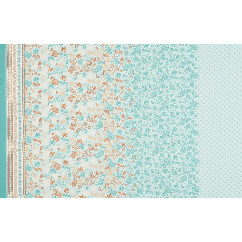 Viskos Voile paisley blommor kantdesign – blå, image number 1