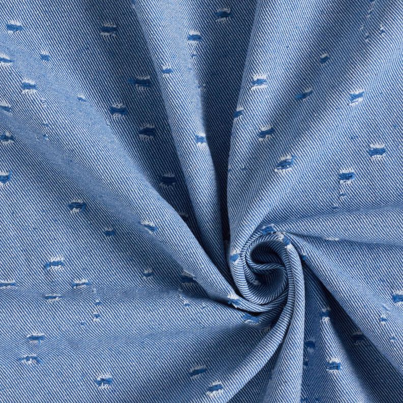 Denim bomullsmix förstörd look – kungsblå,  image number 1