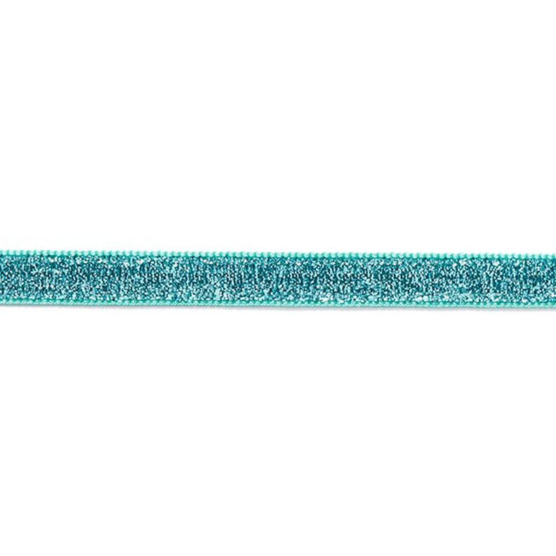 Sammetsnöre Metallisk [10 mm] – aquablått,  image number 2