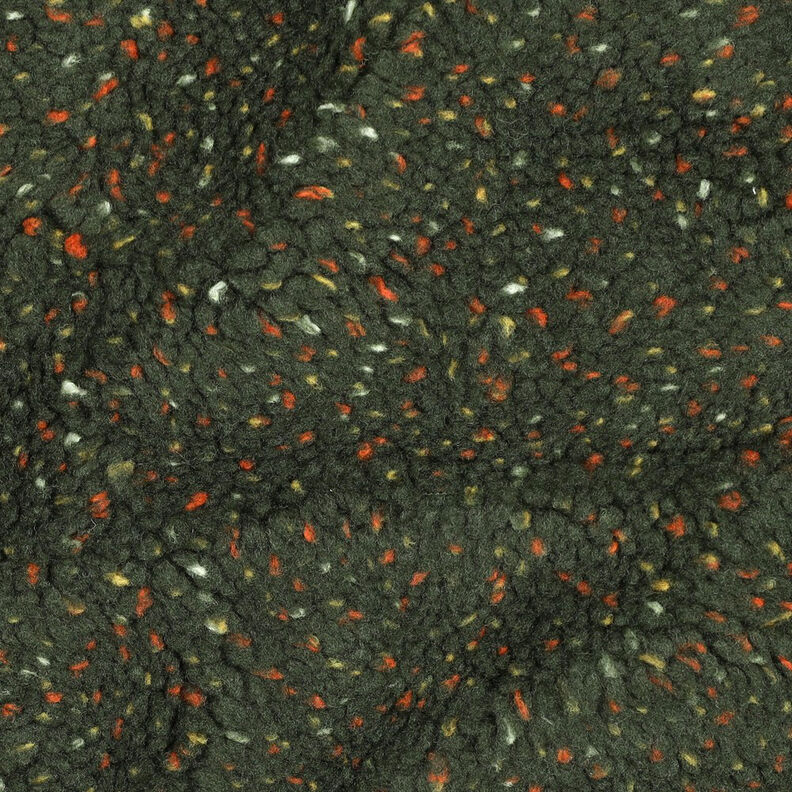 Teddyplysch Tweed Melange | Poppy Fabrics – mörkgrön, image number 2