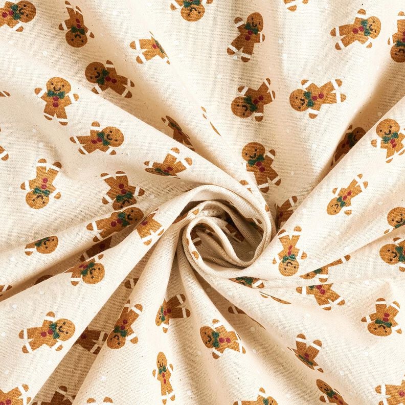 Dekorationstyg Canvas pepparkaksgubbar – natur/karamell,  image number 3