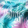 Bomullsjersey färgglada palmblad | Glitzerpüppi – vit,  thumbnail number 1