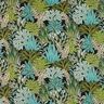 Dekorationstyg Jacquard djungelblad – svart/grön,  thumbnail number 1