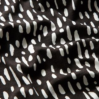 Viskosjersey Droppunkter – svart/vit, 