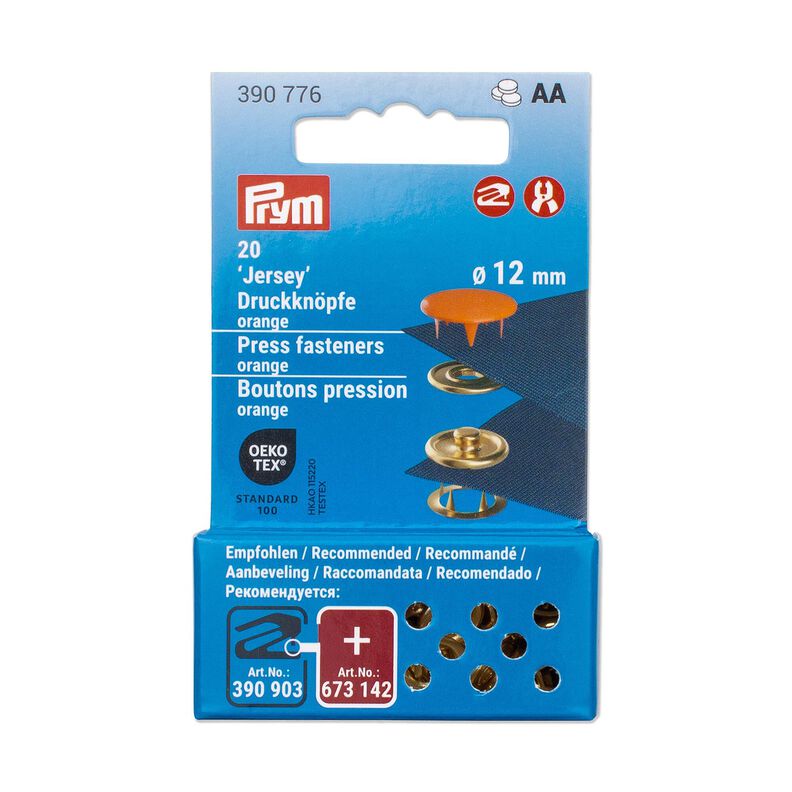 Tryckknappar jersey [12 mm] | Prym – brandgul,  image number 3