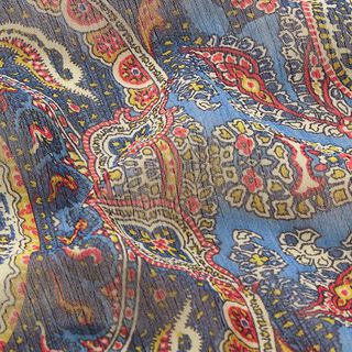 kräppad chiffong paisleyblommor – indigo, 