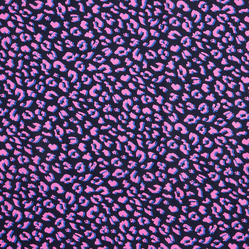 Behandlad bomull Abstrakt Lejon | Poppy Fabrics – nattblå/pink, image number 1
