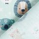 Bomullspoplin Party-djur – aquablått,  thumbnail number 4