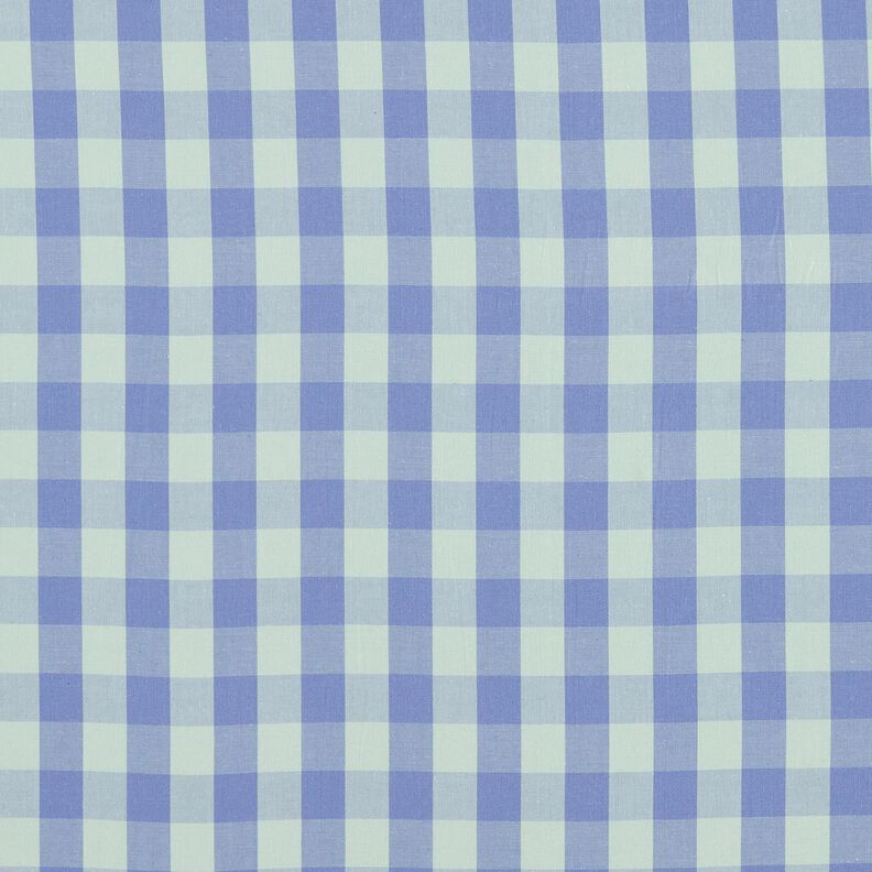 Bomullspoplin Check | Poppy Fabrics – ljus mint/fläder,  image number 1