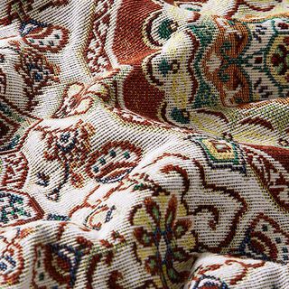 Dekorationstyg Gobeläng orientalisk mandala – kaminrött/elfenbensvit, 