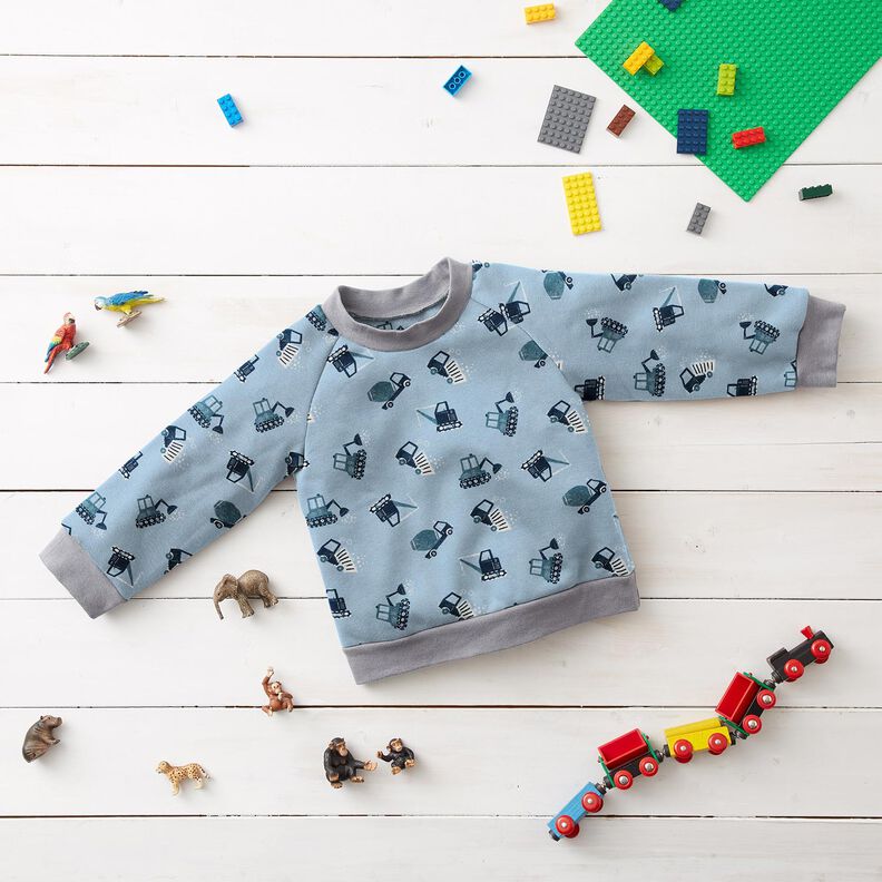 French Terry Sommarsweat byggarbetsplats – ljusblått, image number 5