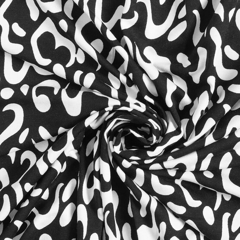 viskosjersey abstrakt leopardmönster – svart/vit, image number 4