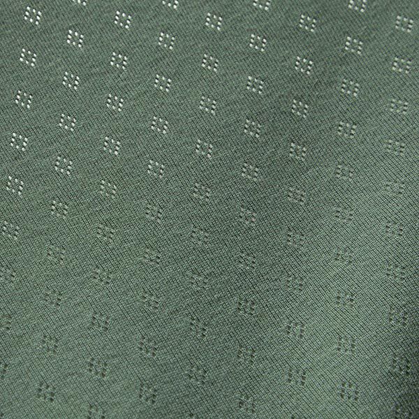 Finstickad jersey med hålmönster – mörkgrön,  image number 3