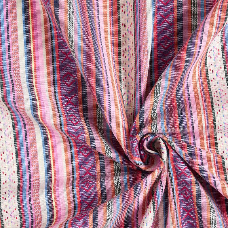 Dekorationstyg Jacquard pastellränder – rosa/lila,  image number 3