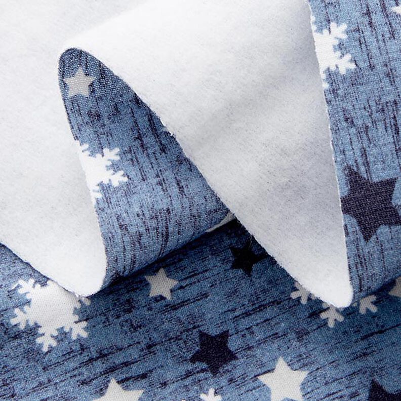 Sweatshirt Ruggad snöflingor och stjärnor Digitaltryck – blågrått,  image number 3