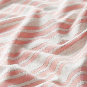 Viskosjersey Oregelbundna glitterränder – yllevit/rose, 