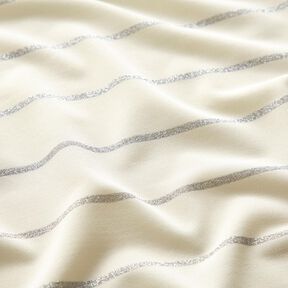 Jersey breda glitterränder – vit/silvermetallic, 