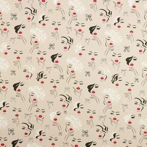 Dekorationstyg Halvpanama modeller – natur/kaminröd, 