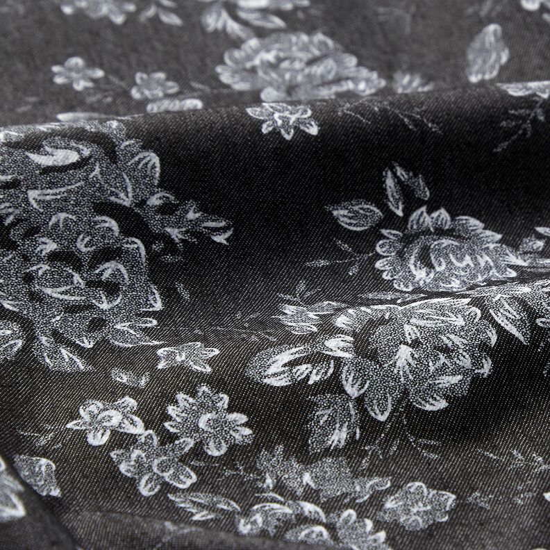 Chambray Små rosor – svart/vit,  image number 2