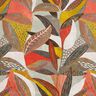 Dekorationstyg Halvpanama tropiska blad – senap/terracotta,  thumbnail number 1